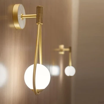 Nordic Lampă De Perete Modernă Personalitate Metal Sconces Perete Camera De Zi Dormitor Lampa De Moda Minimalist Picături Aurii Lumini De Perete