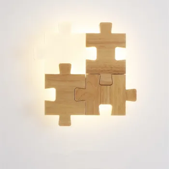 Nordic Loft Log Noptieră Lampa de Perete Creativ Puzzle Culoar Cameră de Studiu de Perete Led Corpuri de iluminat, Transport Gratuit