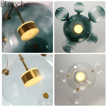 Nordic Minge de Sticlă Mickey Pandantiv Lumini LED Loft Hanglamp Magic Bean ADN Lampă de Agățat Luminaira Acasă Corpuri de iluminat Industriale Decor