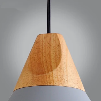 Nordic moderne macaron combinație de lemn lampă de pandantiv loft restaurant cafenea decor pandantiv lumina dormitor noptieră cu lampă de agățat