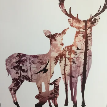 Nordic Rezumat Caprioara de Familie Animale Tablouri Canvas Animale Postere de Imprimare Arta de Perete Imagini pentru Decor Acasă Picătură de Transport maritim