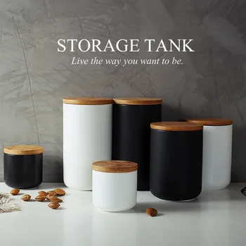Nordic Sigilate Ceramice Borcane de Depozitare Set Cu Capac pentru Consumul de Cafea, Condimente, Ceai de Stocare Tin Instrument de Bucatarie 260ML 800ML