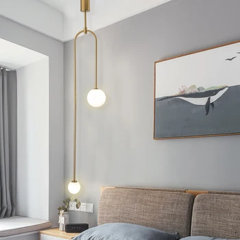 Nordic simplu, minimalist modern, linii geometrice lămpi de perete dormitor colț de noptieră candelabru daneză fishline CANDELABRU de AUR