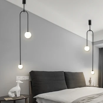 Nordic simplu, minimalist modern, linii geometrice lămpi de perete dormitor colț de noptieră candelabru daneză fishline CANDELABRU de AUR