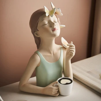 Nordic Zână Fata De Sculptură Modernă Acasă Decorare Camera De Zi De Decorare Fată Fantezie Statui Pentru Decorare Ziua De Nastere Cadouri