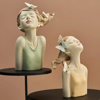 Nordic Zână Fata De Sculptură Modernă Acasă Decorare Camera De Zi De Decorare Fată Fantezie Statui Pentru Decorare Ziua De Nastere Cadouri