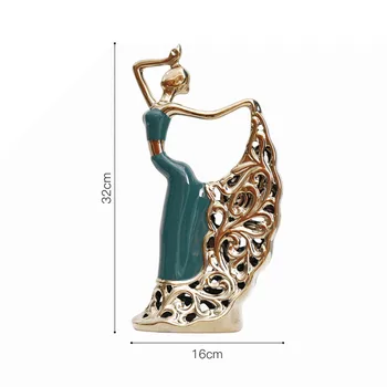 NORTHEUINS Rășină Păun Dansatoare Caracter Figurine Modern Lady Dans Statuie de Gradina Zână Acasă Interior Camera de zi de Decorare