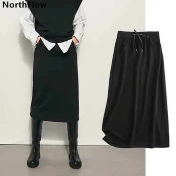 Northflow 2021 Fuste Femei Faldas Mujer moda Solid Simplu Casual buzunar Cangur Anglia stil Harajuku Saia Fuste Femei