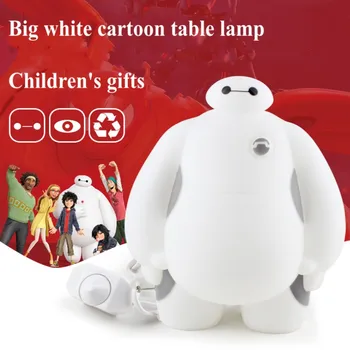 Nou Alb Cald LED Masă Lampă Creative Hero 6 Baymax de Desene animate Drăguț Lumina de Noapte pentru Copii Jucarii de Cadouri de Acasă Decorare Dormitor Lampa