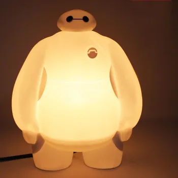 Nou Alb Cald LED Masă Lampă Creative Hero 6 Baymax de Desene animate Drăguț Lumina de Noapte pentru Copii Jucarii de Cadouri de Acasă Decorare Dormitor Lampa