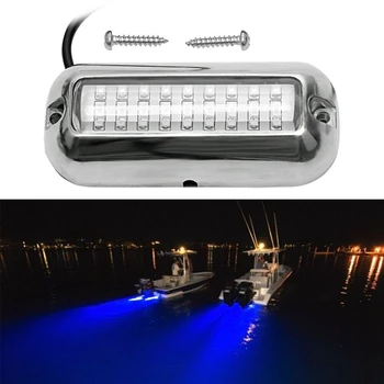 Nou Albastru 27 LED-uri Subacvatice Barca Marine Tronsonul Luminile din Oțel Inoxidabil Ponton 12V