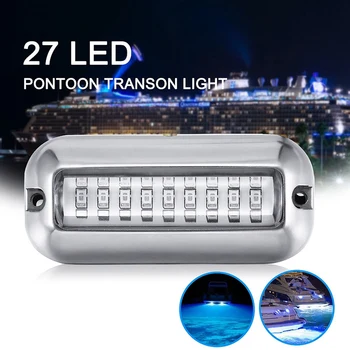 Nou Albastru 27 LED-uri Subacvatice Barca Marine Tronsonul Luminile din Oțel Inoxidabil Ponton 12V