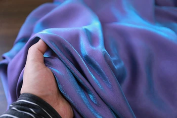 Nou Albastru violet gradient de pânză de bumbac pielii luciu mătase pânză respirabil cămașă pantaloni fusta rochie de Designer de tesatura tesatura en-gros