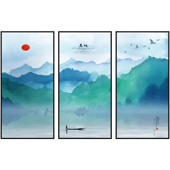Nou Chinezesc Peisaj Natural Panza Pictura Abstractă, Arta de Perete Poster Moderne Decorațiuni Murale Set de Trei Piese/fara rama