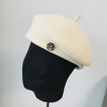 Nou Clasic Doamnelor Bereta Boina Pălărie Fantezie Lână Pălărie De Fetru De Cald Iarnă Hat Capac Alb Negru Femei Fedoras Fascinator Chelioși Căciuli
