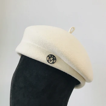 Nou Clasic Doamnelor Bereta Boina Pălărie Fantezie Lână Pălărie De Fetru De Cald Iarnă Hat Capac Alb Negru Femei Fedoras Fascinator Chelioși Căciuli