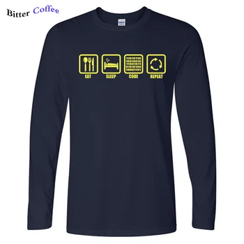 NOU Haine de Toamna Mananci, Dormi Cod Repeta Cadou pentru Programator Hacker Tricou Barbati din Bumbac tricou Maneca Lunga Top UE Dimensiunea