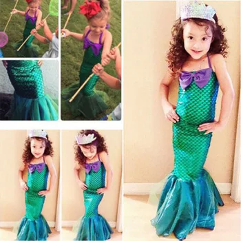 Nou Moda De Vara Fete Rochii De Printesa Coadă De Pește Pentru Copii Ariel Little Mermaid Rochie De Petrecere De Halloween Cosplay Costum
