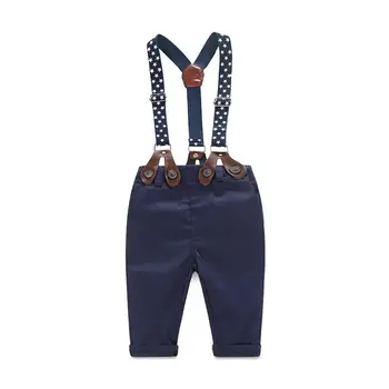 Nou-Născut Copii Baby Boy Domn Haine Seturi Papion Camasa Carouri+Suspensor Pantaloni Pantaloni Costum Set