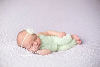 Nou-Născut Moale De Mohair Baby Boy Fete Tricotate Romper Tinuta Recuzită Fotografie
