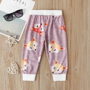Nou-născuți Băieți Fete animale de desene animate drăguț fox pantaloni Desene animate Mijlocul elastic pantaloni de Bumbac Casual pantaloni pentru Copii