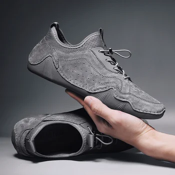 Nou Pantofi Casual Mocasini Piele De Căprioară De Calitate Din Piele Barbati Pantofi Dantela-Up Balerini Mocasini Confortabile În Aer Liber Conducere Pantofi Pentru Bărbați