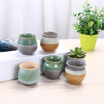 Nou Stil Ceramic Bubble Glazura Degetul mare Ghiveciul Mini Plante Suculente în Ghiveci de Flori Pocelain Bonsai Oală cu o Gaură Grădină Acasă