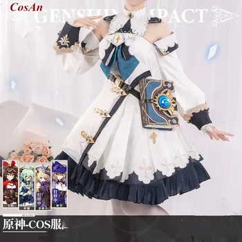 Nou Stil De Joc Genshin Impact Barbara Cosplay Costum De Cavaleri Vest Ministru De Rugăciune Alb Rochie Formale Joc De Rol Îmbrăcăminte
