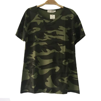 Nou Stil de Vara Femei Tricou Tricouri Maneca Scurta Camuflaj tricouri Femei Casual Armată Militar Topuri Haine AB111