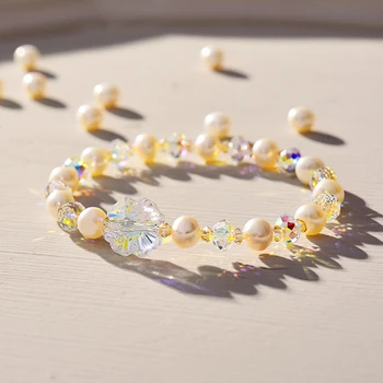 Noua Brățară Farmec & Brățară cu Margele Perla Cristale Swarovski De la-Elemente DIY Face Parte de Bijuterii Pentru Femei Petrecerea de Nunta