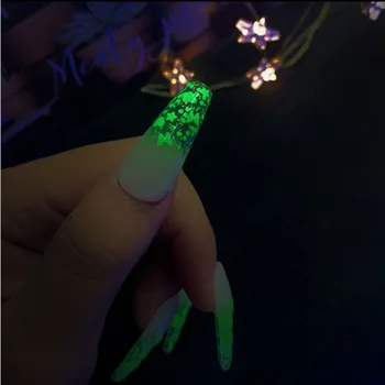 Noua Cutie Lungă Luminos Patch Noapte Elf Fluture Praf Sclipici Unghii Paiete Ultra Subțire Paillette de Decorare Arta de Unghii Alb DIY