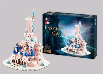 Noua Fantezie Creatoare Arhitectura Printesa Roz Super Castel De Lux Model De Puzzle Asamblat Bloc Jucărie Cadou De Ziua De Nastere