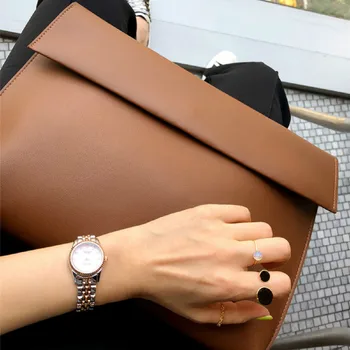 Noua Moda 2019 Femei A4 Servieta de Lux 13 inch Laptop Geanta Plic Mare Seara Ambreiaj Sac din Piele de Designer Maro Negru