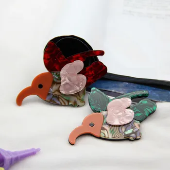 Noua Moda Amestecat Culori Acrilice Păsări Care Zboară Broșe Pentru Femei Drăguț Animale De Pin Rever Feminin Brosa Bijuterii Cadouri Accesorii