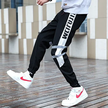 Noua moda Barbati Negru Joggeri hip hop Pantaloni toamna anului 2020 Mens Glezna Pantaloni sex Masculin Primăvară Streetwear Salopete pantaloni de Trening K008