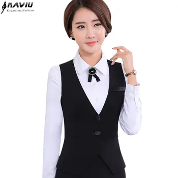 Noua Moda Cariera De Afaceri Doamnelor Vesta De Lucru Poarte Uniforme Slim V-Neck Formale Pentru Femei Jachete Office Haina Plus Dimensiune Topuri