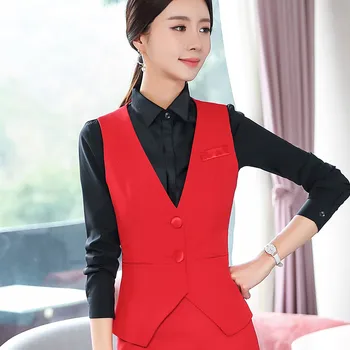Noua Moda Cariera De Afaceri Doamnelor Vesta De Lucru Poarte Uniforme Slim V-Neck Formale Pentru Femei Jachete Office Haina Plus Dimensiune Topuri