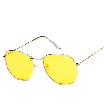 NOUA Moda Clasic de ochelari de Soare pentru Femei Brand Designer de Conducere Oglindă Ochelari de Soare Vintage Ochelari de Soare Hexagon Metal