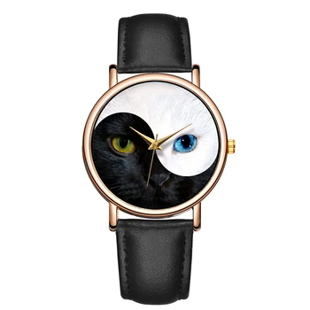 Noua Moda Cuarț Femei Ceas Doamnelor Creative Drăguț Pisica Ceasuri Casual din Piele Ceas de Lux Cadou Reloj Mujer Montre Femme Saat
