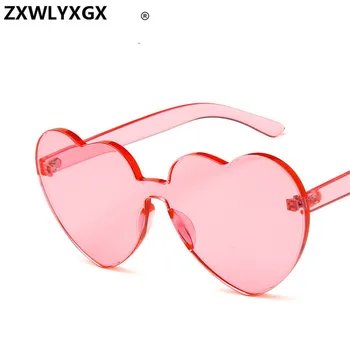 Noua Moda drăguț sexy retro Dragoste Inima fără ramă de ochelari de Soare pentru Femei Brand de Lux Designer de ochelari de Soare Ochelari de Bomboane de Culoare UV400