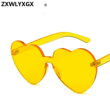 Noua Moda drăguț sexy retro Dragoste Inima fără ramă de ochelari de Soare pentru Femei Brand de Lux Designer de ochelari de Soare Ochelari de Bomboane de Culoare UV400