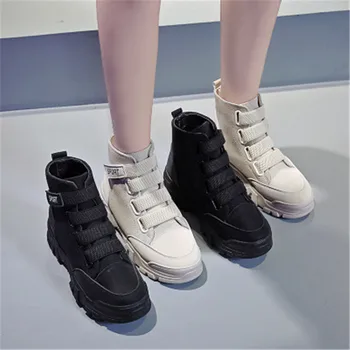 Noua Moda Femei Cizme de Zăpadă Toamna Iarna Femei Glezna Cizme pentru Fete Doamnelor Pantofi de Lucru High Top Adidași Negru Bej Ue 35-40