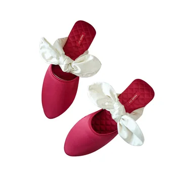Noua moda Japoneză Bow peep toe acasă papuci femei Sandale kawaii Alunecare Pe pantofi pentru femei papuci de casă papuci TX22006