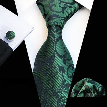 Noua Moda Simplu Florale Cravată pentru Bărbați 8cm Mătase Cravata Set Albastru Verde Violet Galben Gri Roșu Nunta Solid Tie Batista Butoni Set