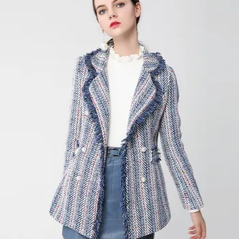 Noua Pistă Autumun Femei de Moda Chic Haina de Tweed Franjuri Conservatie elegant de epocă, Decor Feminin de Îmbrăcăminte de Sus jachete