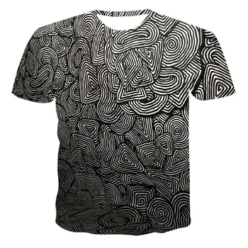 Noua runda gât T-shirt pentru bărbați de înaltă calitate pentru bărbați T-shirt, cu mâneci scurte respirabil model 3D imprimate moda barbati frumosi T-shi