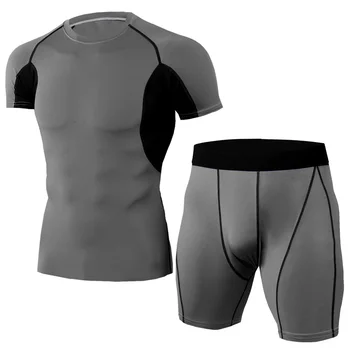 Noua sala de fitness costum barbati compresie uscare rapidă respirabil exercițiu de fitness îmbrăcăminte elasticitate mare stramte costum de sport