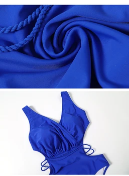 Noua Sexy Albastru Costume de baie O Piesă Stil coreean Femei Costum de Baie Feminin Împinge în Sus Căptușit Beachwear 2020 Slim-piese monokini