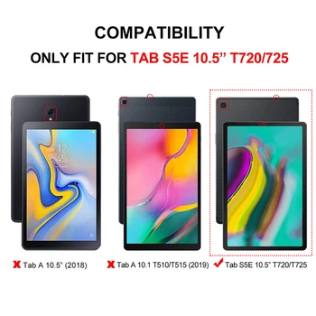 Noua Tableta Caz Pentru Samsung Galaxy Tab S5E 10.5 inch Unghi Multiplu Capacul suportului Compatibil cu SM-T720 SM-T725 +Cadou Folie
