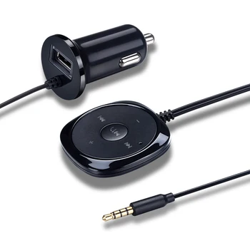 Noul 3.5 mm AUX Audio Muzica Receptor Adaptor Handsfree Bluetooth Car Kit MP3 A2DP USB Încărcător Pentru iphone Android Bază Magnetică